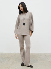 Aurelie Knit Trousers - Dark Taupe