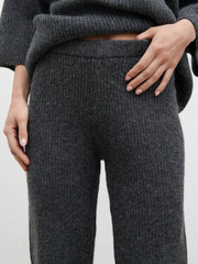 Beautrix Knit Straight Leg Trousers - Charcoal