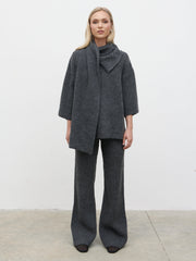 Beautrix Knit Straight Leg Trousers - Charcoal