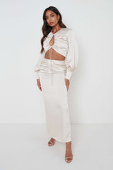 Bec Drawstring Top - Oyster