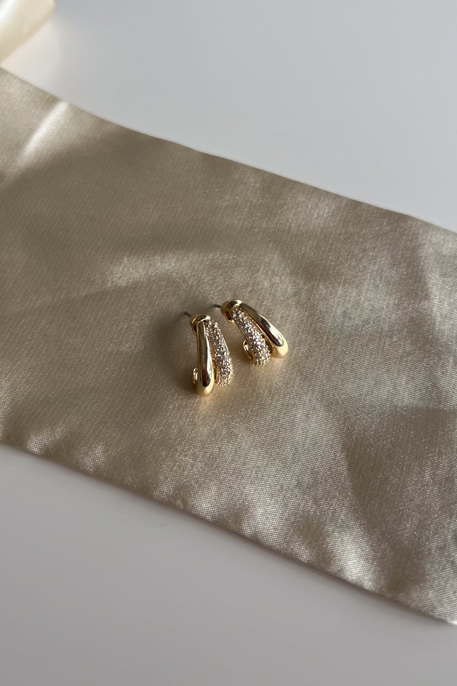 Berkely Rhinestone Drop Stud Hoops