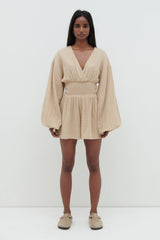 Blake Shirred Playsuit - Beige