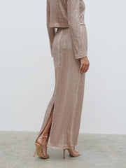 Brayden Sequin Maxi Skirt - Beige