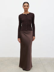 Breya Maxi Skirt - Chocolate Brown