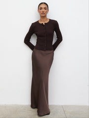 Breya Maxi Skirt - Chocolate Brown