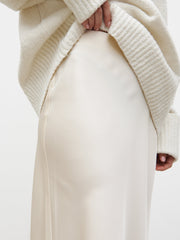 Breya Satin Midaxi Skirt - Oyster