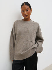 Bronte Pocket Knit Jumper - Greige