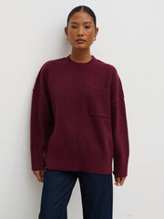Bronte Pocket Knit Jumper - Wine