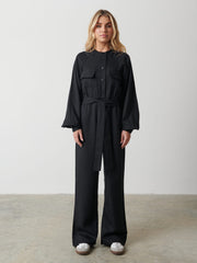 Brooke Belted Jumpsuit - Black