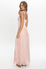 Keia Crepe Chiffon One-Shoulder Maxi Dress Light Pink