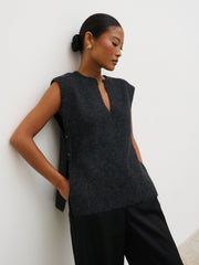 Cadence Knit Tabbard Vest - Charcoal