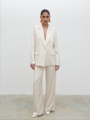 Callie Satin Suit Jacket - Ivory