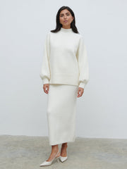 Camille Balloon Sleeve Knit Jumper - Cream