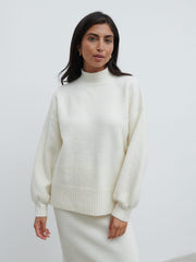 Camille Balloon Sleeve Knit Jumper - Cream