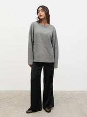 Camille Oversized Borg Jumper - Charcoal