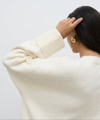Camille Oversized Borg Jumper - Cream