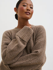 Camille Oversized Borg Jumper - Mocha