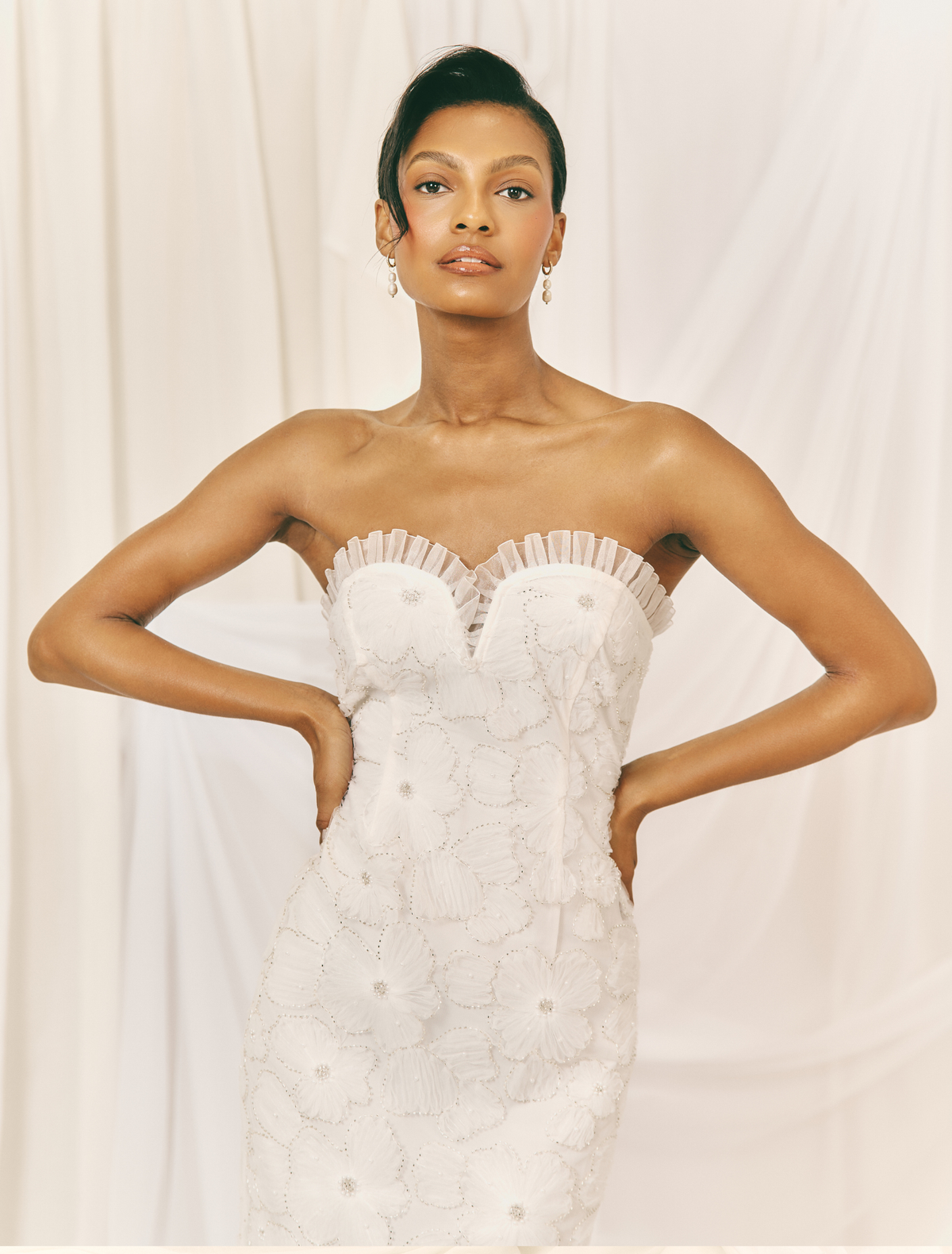 Ravenna Embellished Floral Midaxi Dress - Ivory
