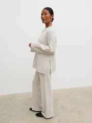 Chelsea Seam Detail Knit Jumper - Beige