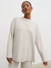 Chelsea Seam Detail Knit Jumper - Beige