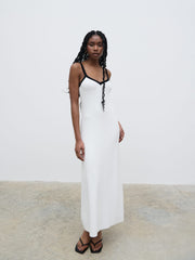 Cheryl Contrast Knit Dress - Cream