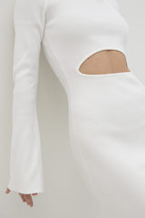 Codey Cut Out Mini Knit Dress - Cream