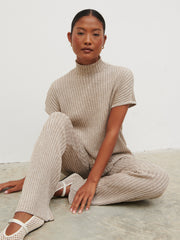 Dionne Knit Trousers - Taupe Marl