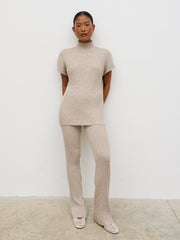 Dionne Knit Trousers - Taupe Marl