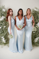 Esmee Maxi Bridesmaid Dress - Matte Ice Blue