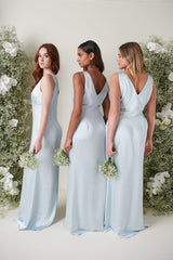 Esmee Maxi Bridesmaid Dress - Matte Ice Blue
