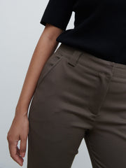Eddie Turn Up Trousers - Khaki Brown