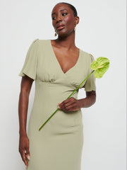 Edie Chiffon Maxi Bridesmaids Dress - Olive