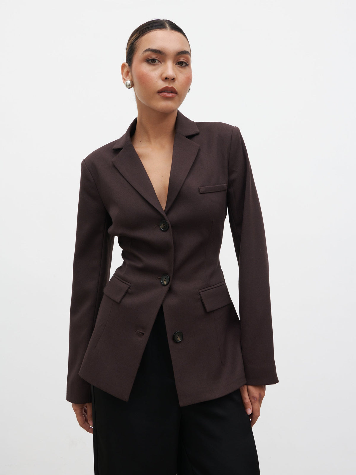 Elsa Cinched Blazer - Brown