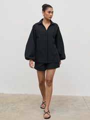 Emerson Balloon Sleeve Shirt - Black