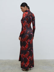 Emmeline High Neck Jersey Maxi Dress - Print