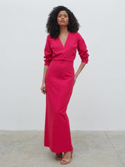 Escala V-Neck Maxi Dress - Fuchsia