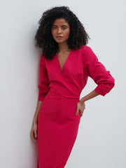 Escala V-Neck Maxi Dress - Fuchsia