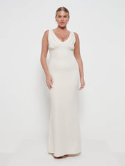 Esmee Crepe Bridesmaid Maxi Dress - Champagne