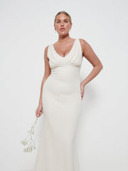 Esmee Crepe Bridesmaid Maxi Dress - Champagne