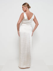 Esmee Wrap Maxi Bridesmaid Dress - Matte Champagne