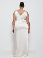 Esmee Wrap Maxi Bridesmaid Dress Curve - Champagne