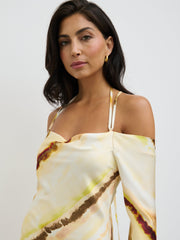 Ettore Cold Shoulder Maxi Dress - Yellow Ochre Ombre
