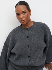 Etta Knit Bomber Curve - Charcoal