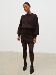 Etta Knit Bomber - Chocolate