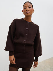Etta Knit Bomber - Chocolate