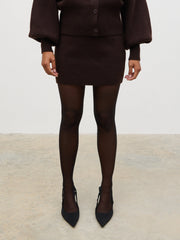 Etta Knit Mini Skirt - Chocolate