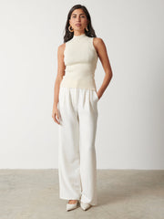 Eva Backless Knit Top - Cream