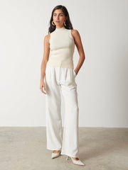 Eva Backless Knit Top - Cream