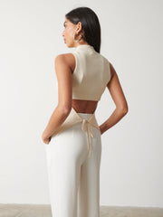 Eva Backless Knit Top - Cream