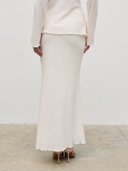 Evalina Crinkle Maxi Skirt - Cream